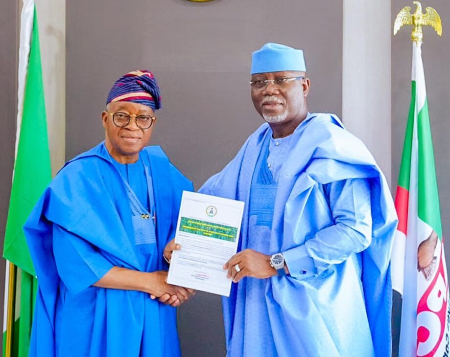Oyetola presents revalidated Ondo Deep Seaport certificate to Aiyedatiwa