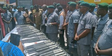 TinCan Island Customs Command intercepts 204 pump-action rifles concealed in household goods